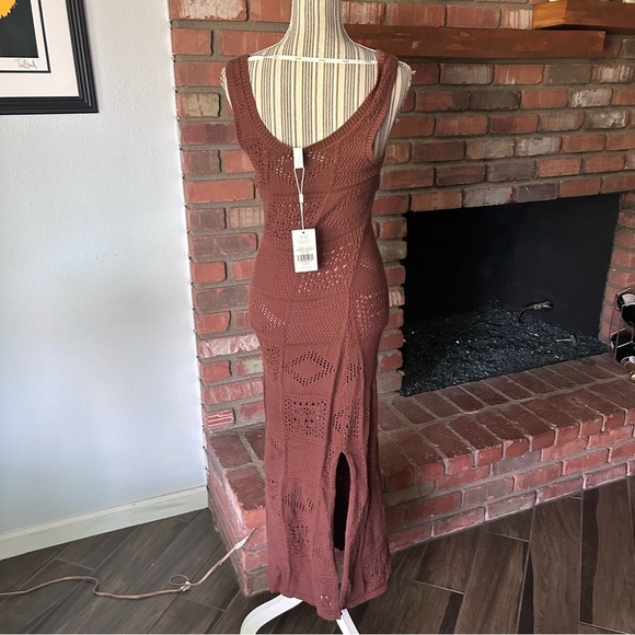 NWT Kivari Clementine Crochet Midi Dress in Chocolate Sz 4 US - Picture 8 of 9